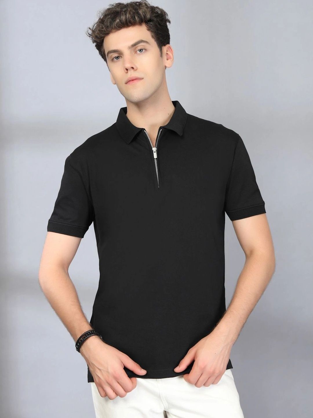 HERE&NOW Men Polo Collar T-shirt