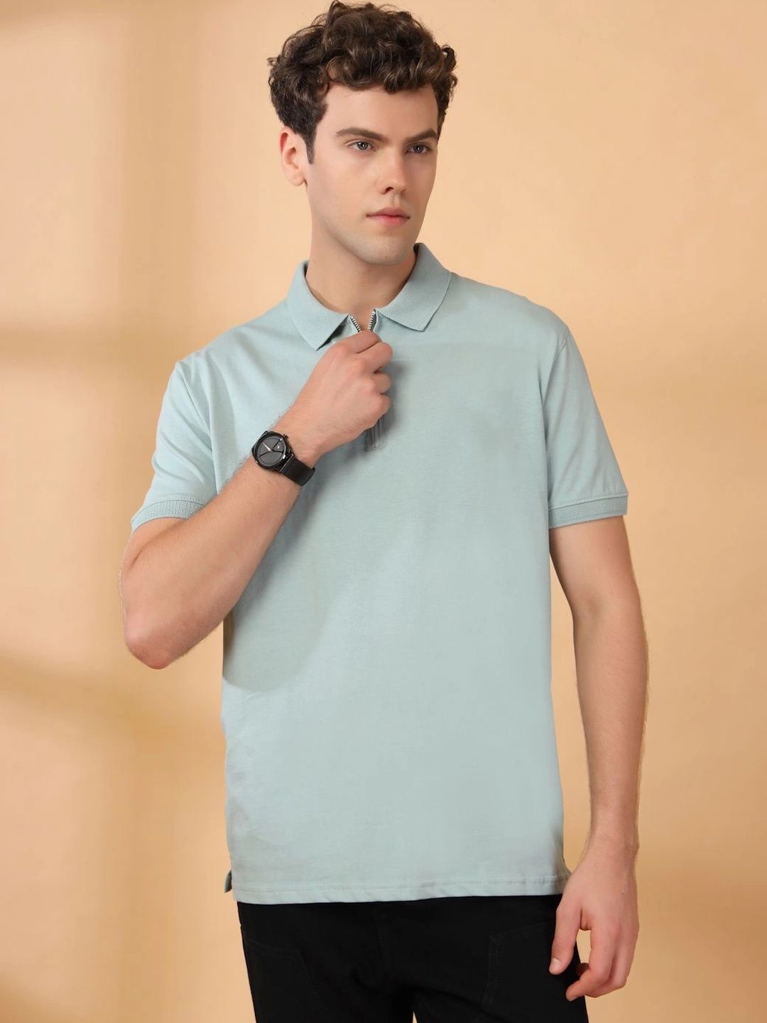 HERE&NOW Men Polo Collar T-shirt