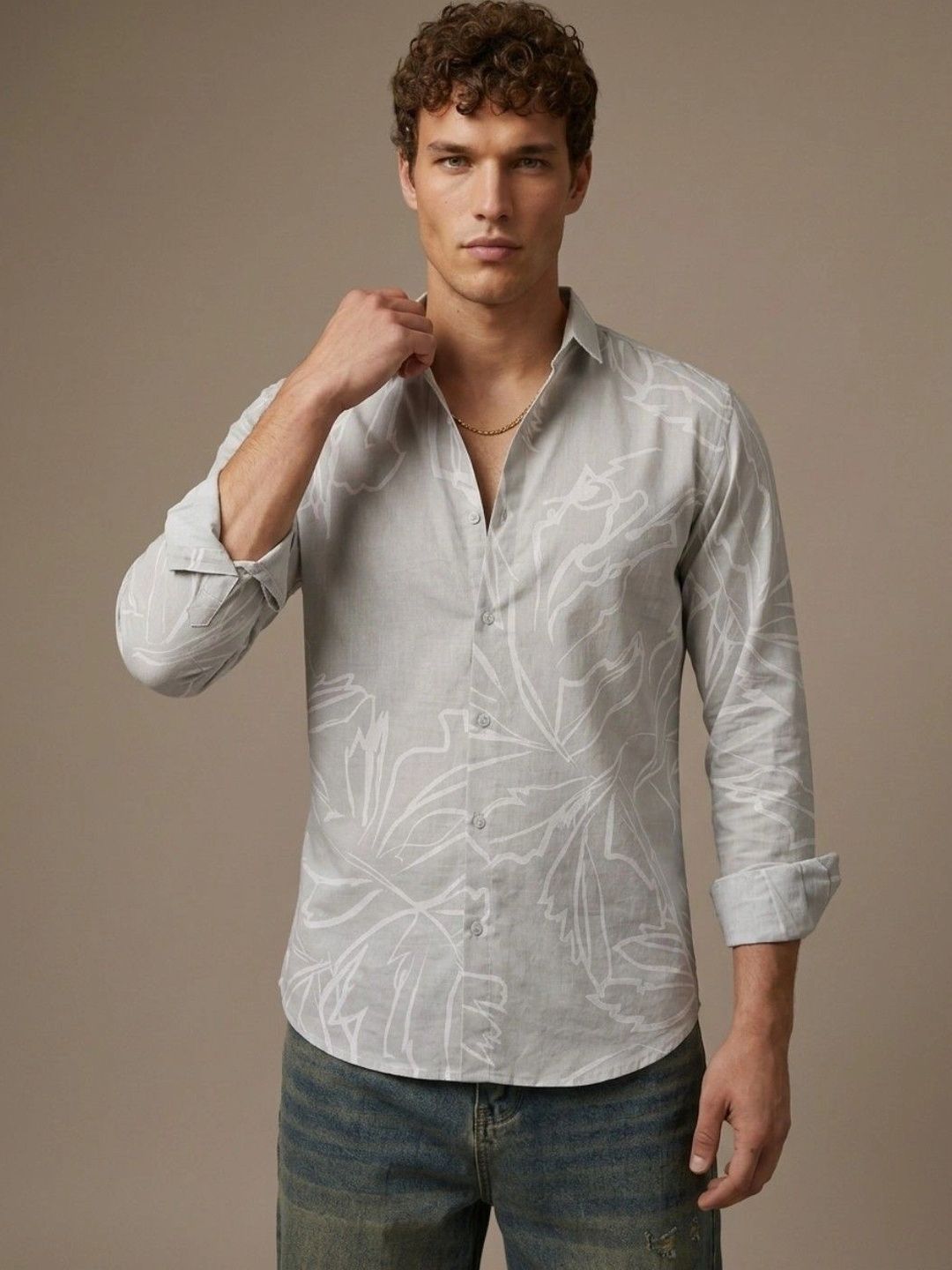 glitchez Men Floral Printed Casual Shirt