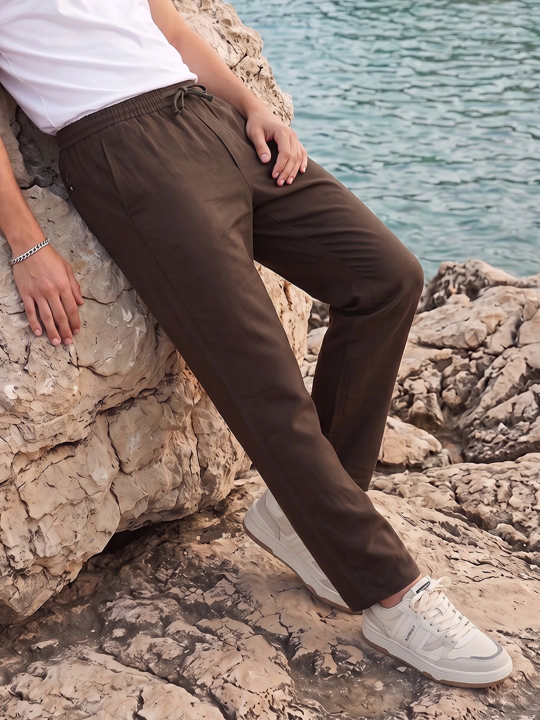 Nautica Men Pure Cotton Chinos Trousers