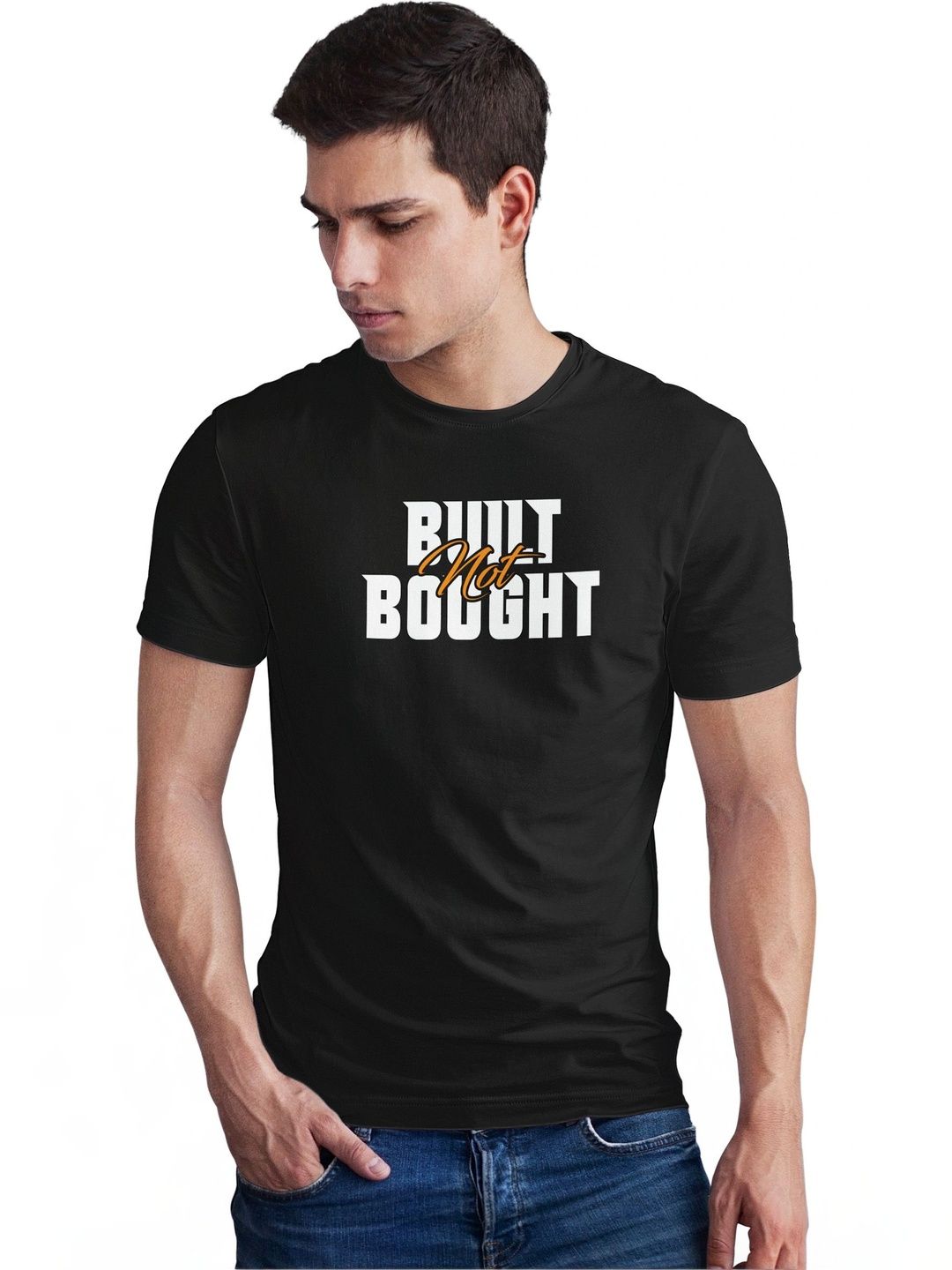 Seekbuylove Men Typography Printed Bio Finish T-shirt