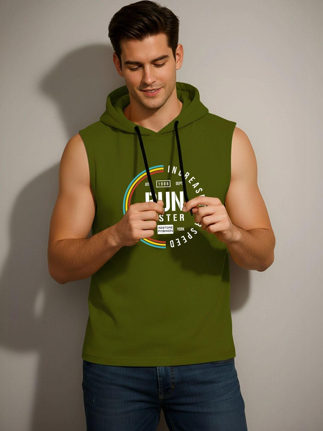 SKY HARBOAR Men Printed Hooded T-shirt