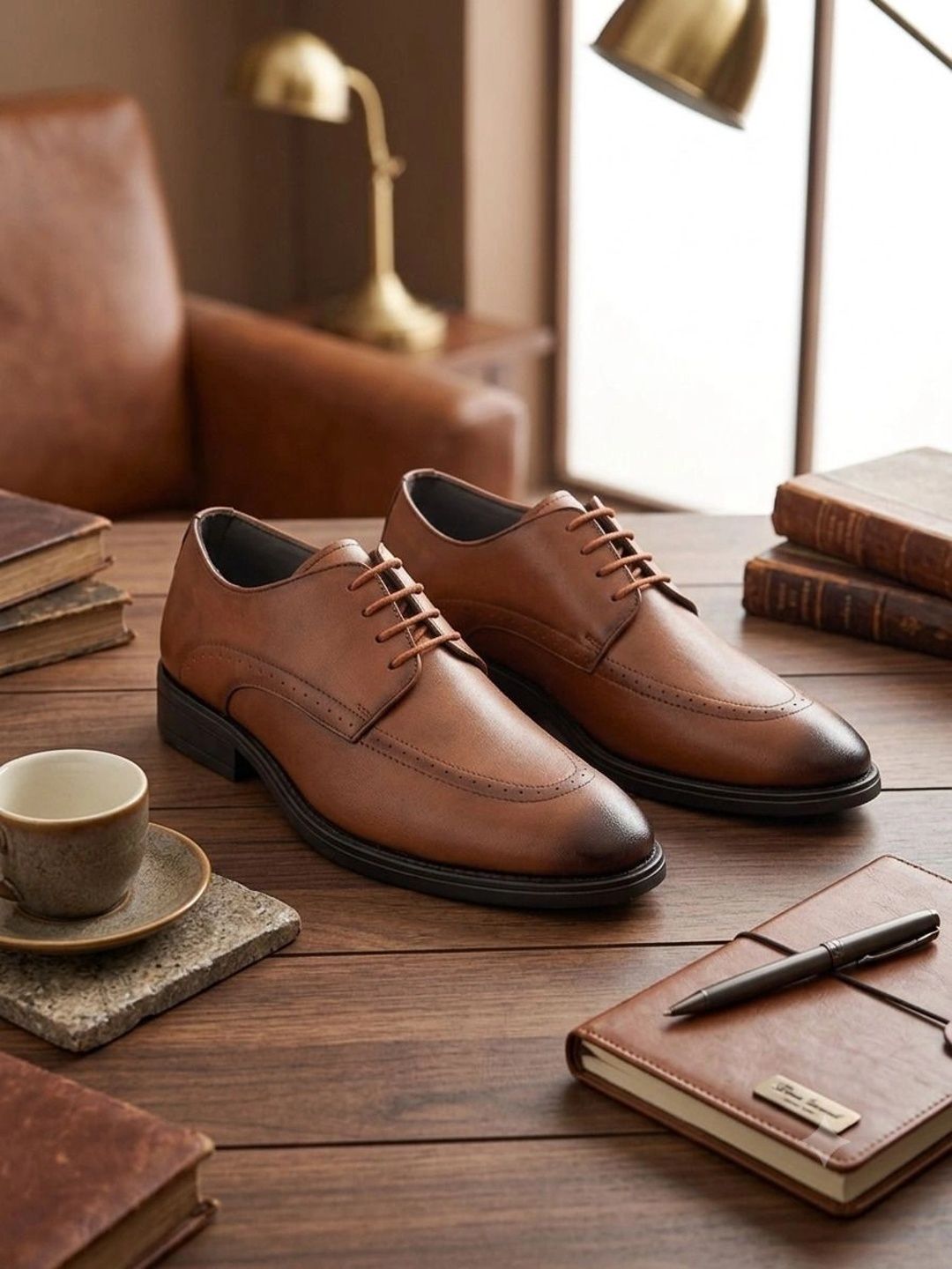 Killer Men Textured PU Round Toe Lace-Ups Derbys Formal Shoes