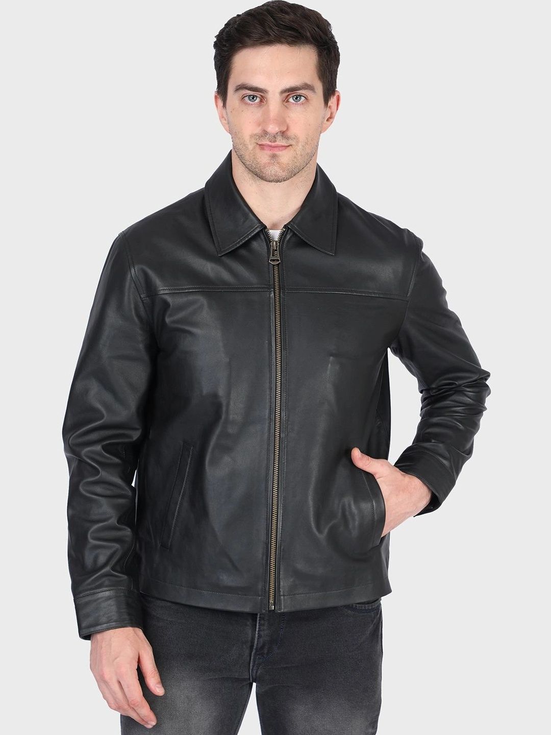 Justanned Men Leather Biker Jacket