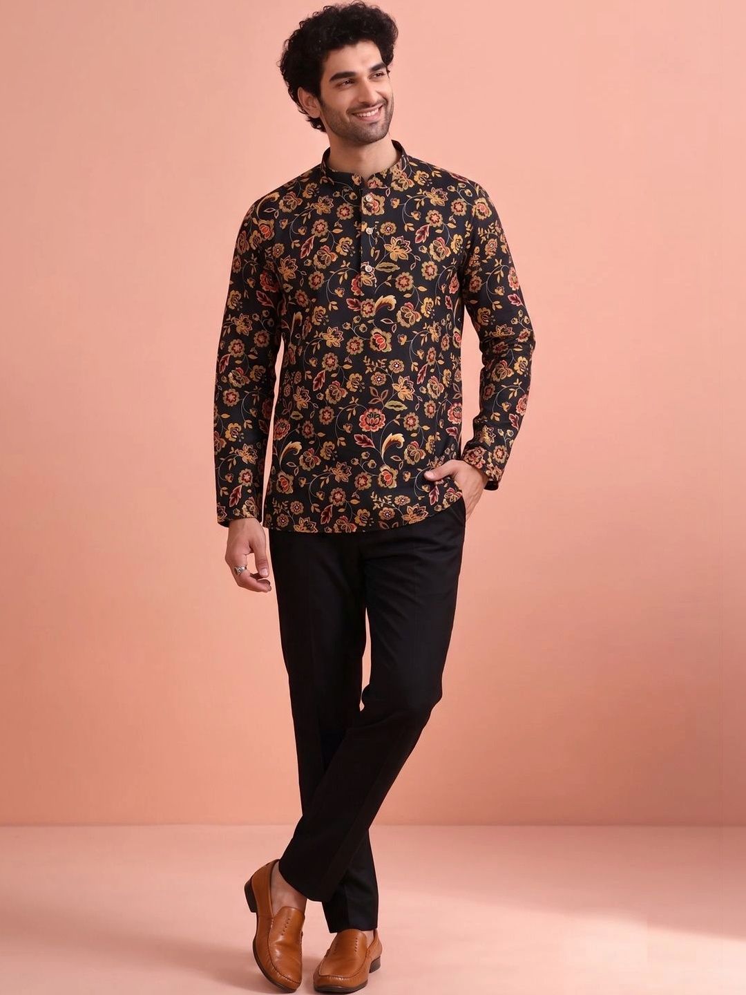 Angasudha Men Floral Printed Floral Kurta