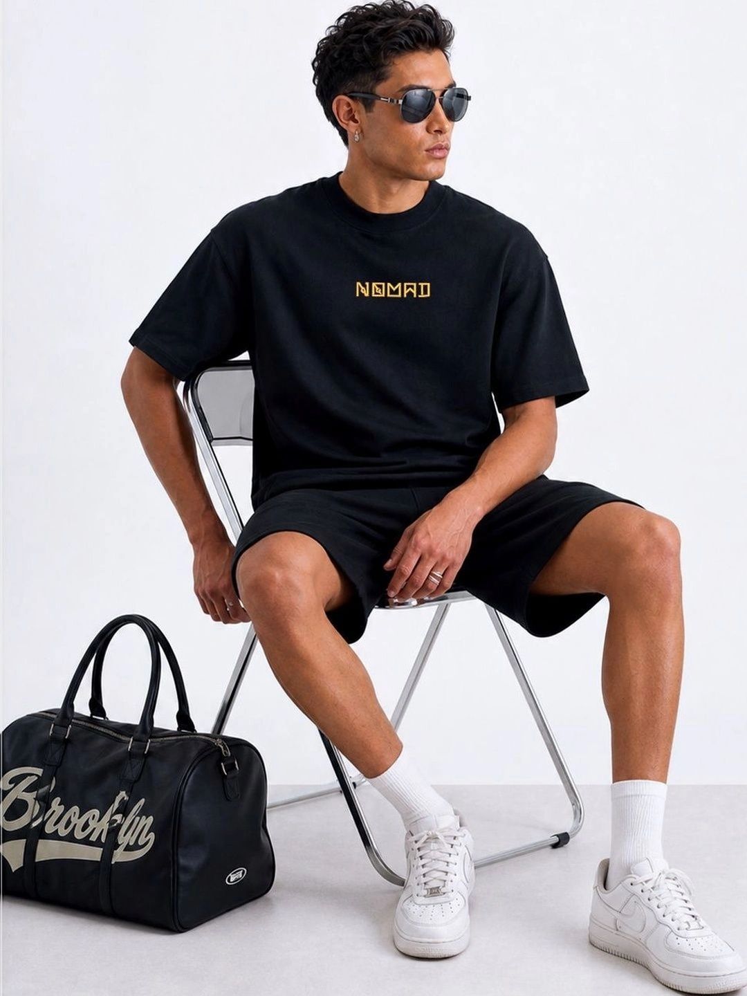 BRAHMOR Men Drop-Shoulder Sleeves T-shirt