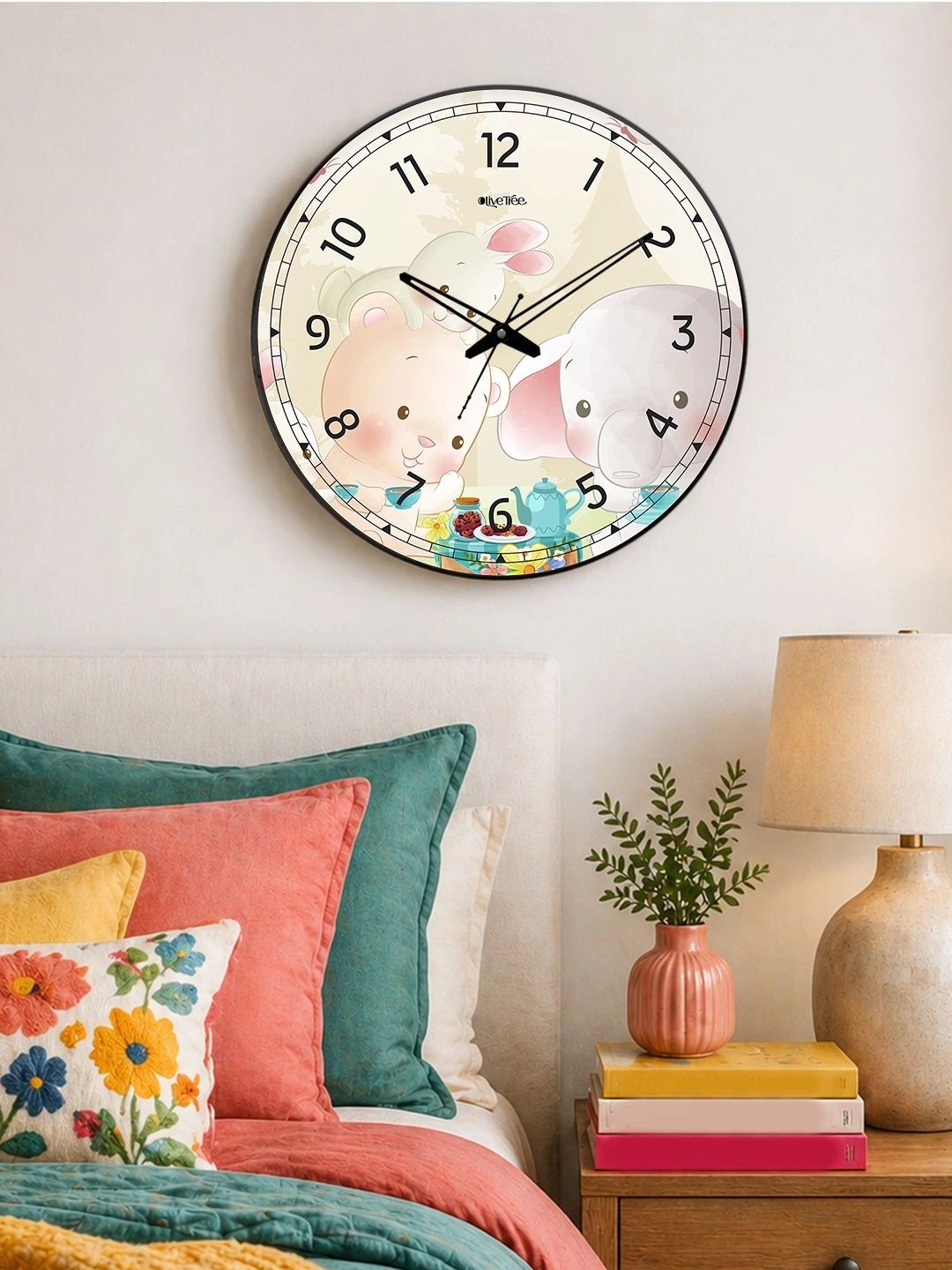 OLIVE TREE OLIVE TREE Multicoloured Printed Wall Clock