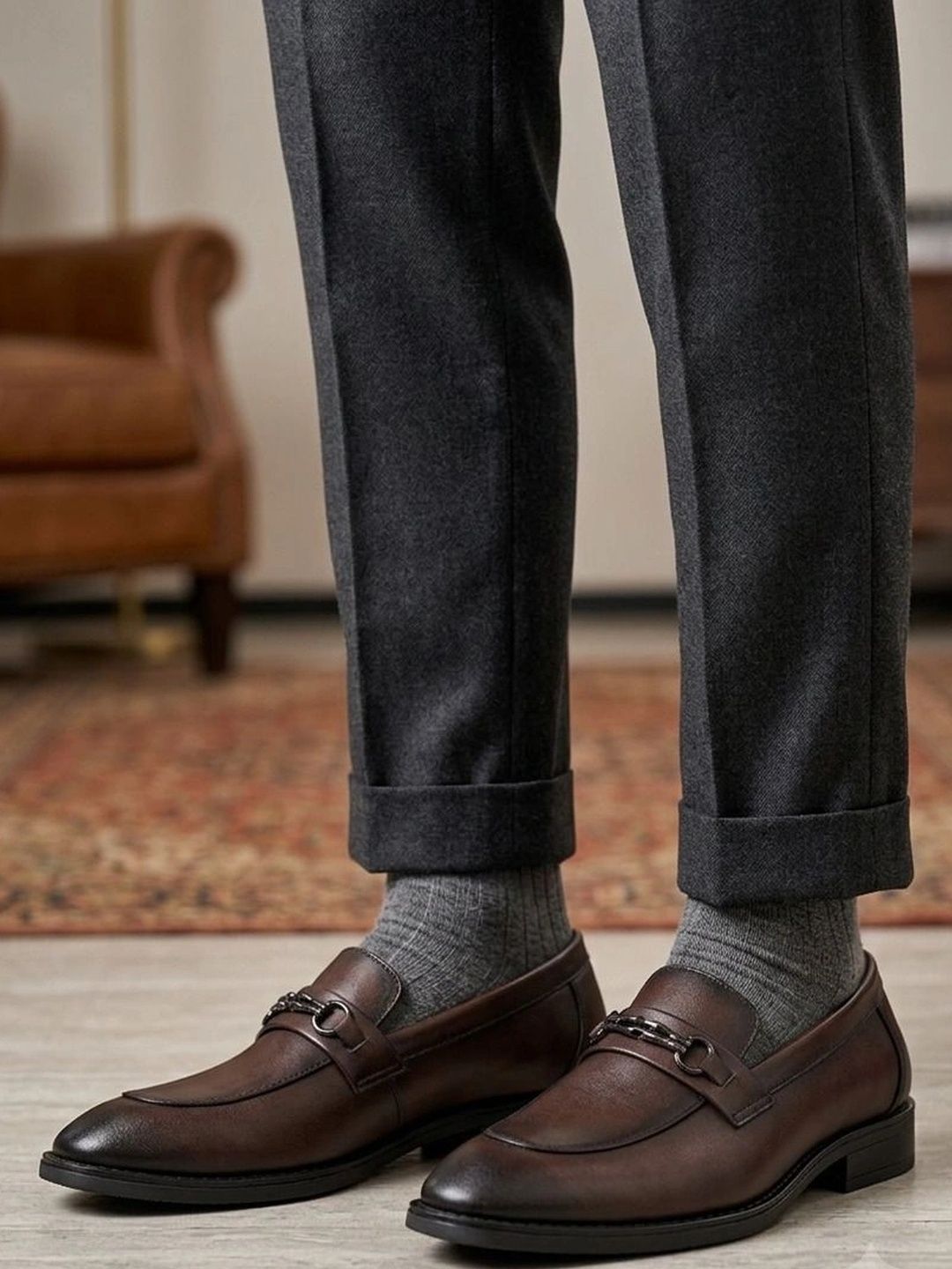 Killer Men PU Pointed Toe Slip-On Loafers Formal Shoes
