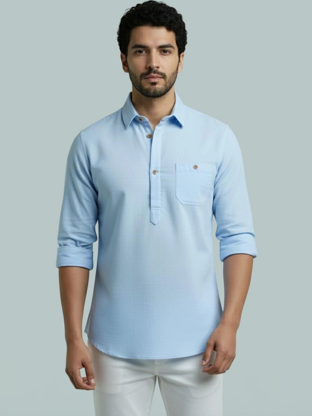 BLUE ROBED Men Kurta