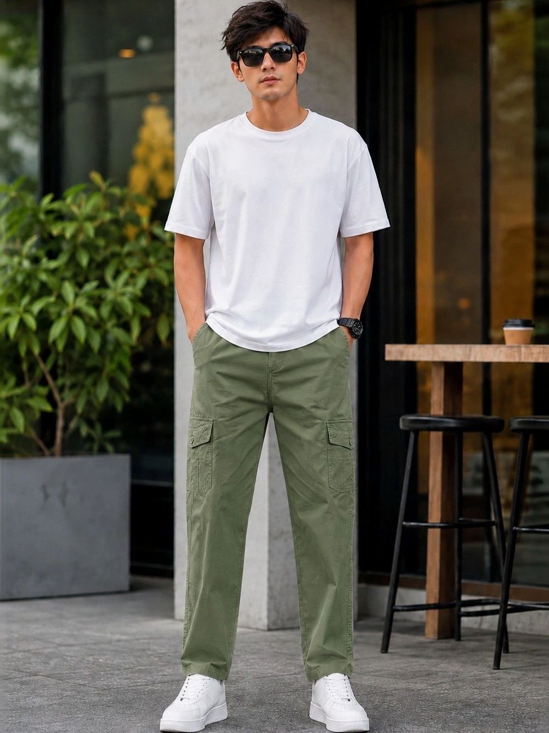 Arav Creation Men Regular Fit Rapid-Dry Cargos