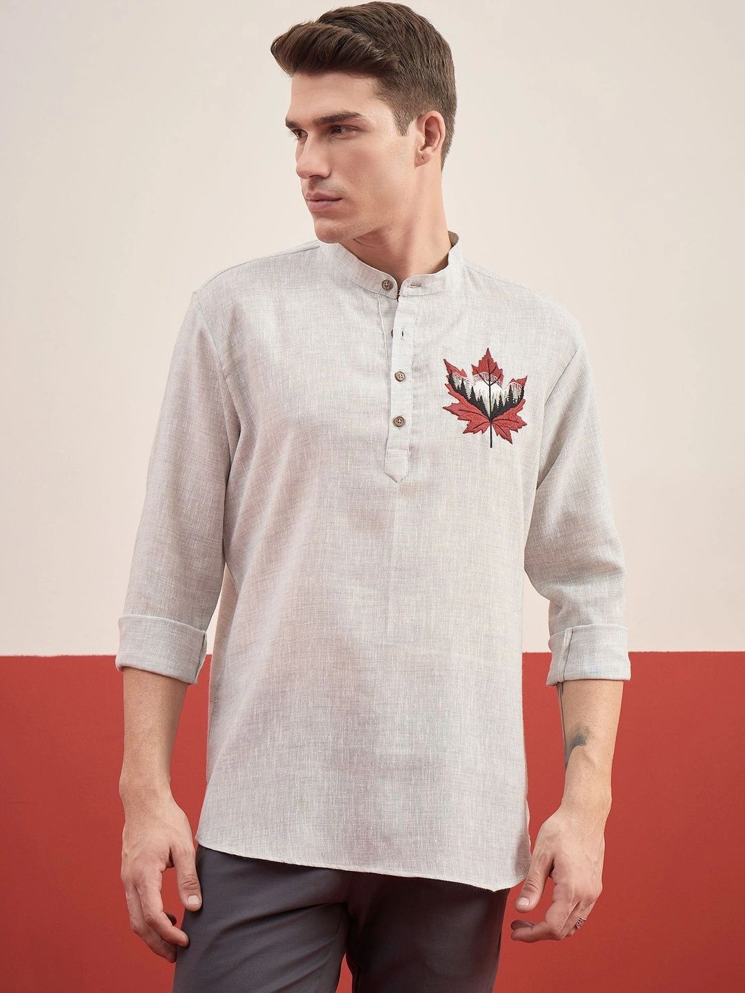 House of Pataudi Men Embroidered Thread Work Kurta