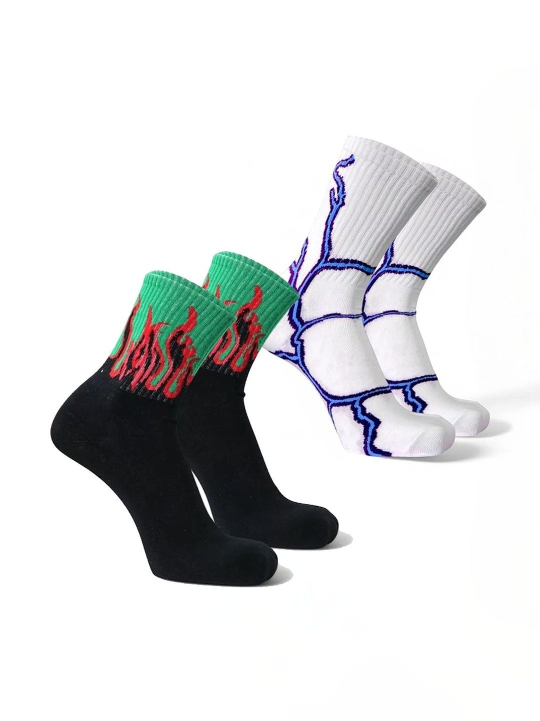 BEAR&BEYOND Men Pack of 2 Cotton Patterned Above Ankle Socks