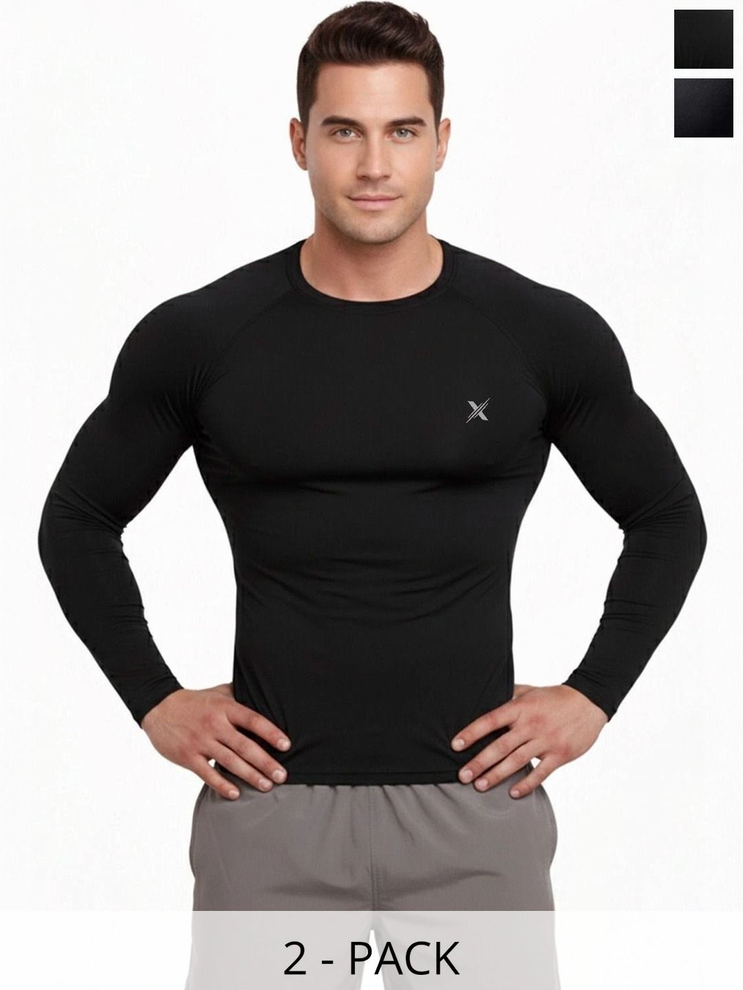 FTX Men Brand Logo Compression T-shirt