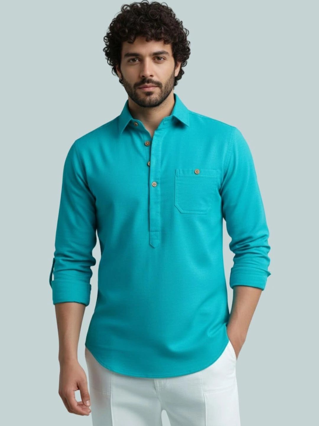 BLUE ROBED Men Kurta