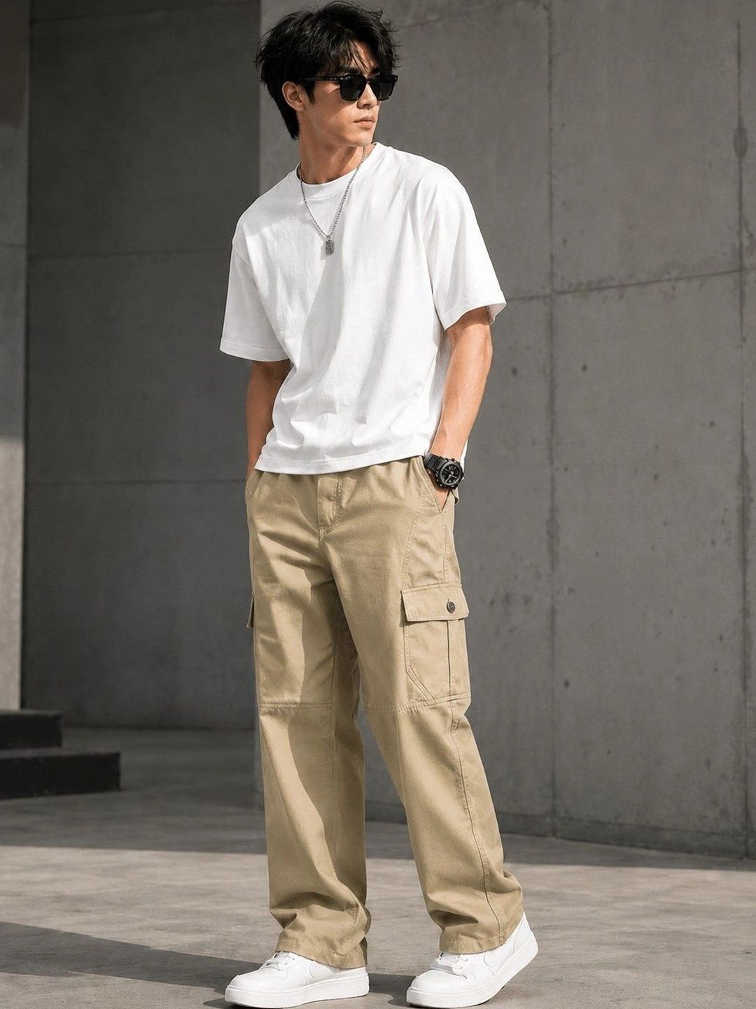 M J Fashion Men Regular Fit Rapid-Dry Cargos