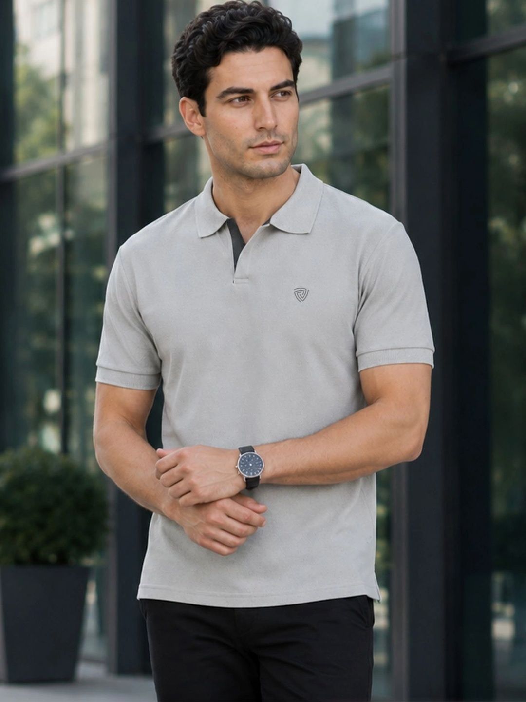 Lux Cozi Polo Collar Cotton T-Shirt