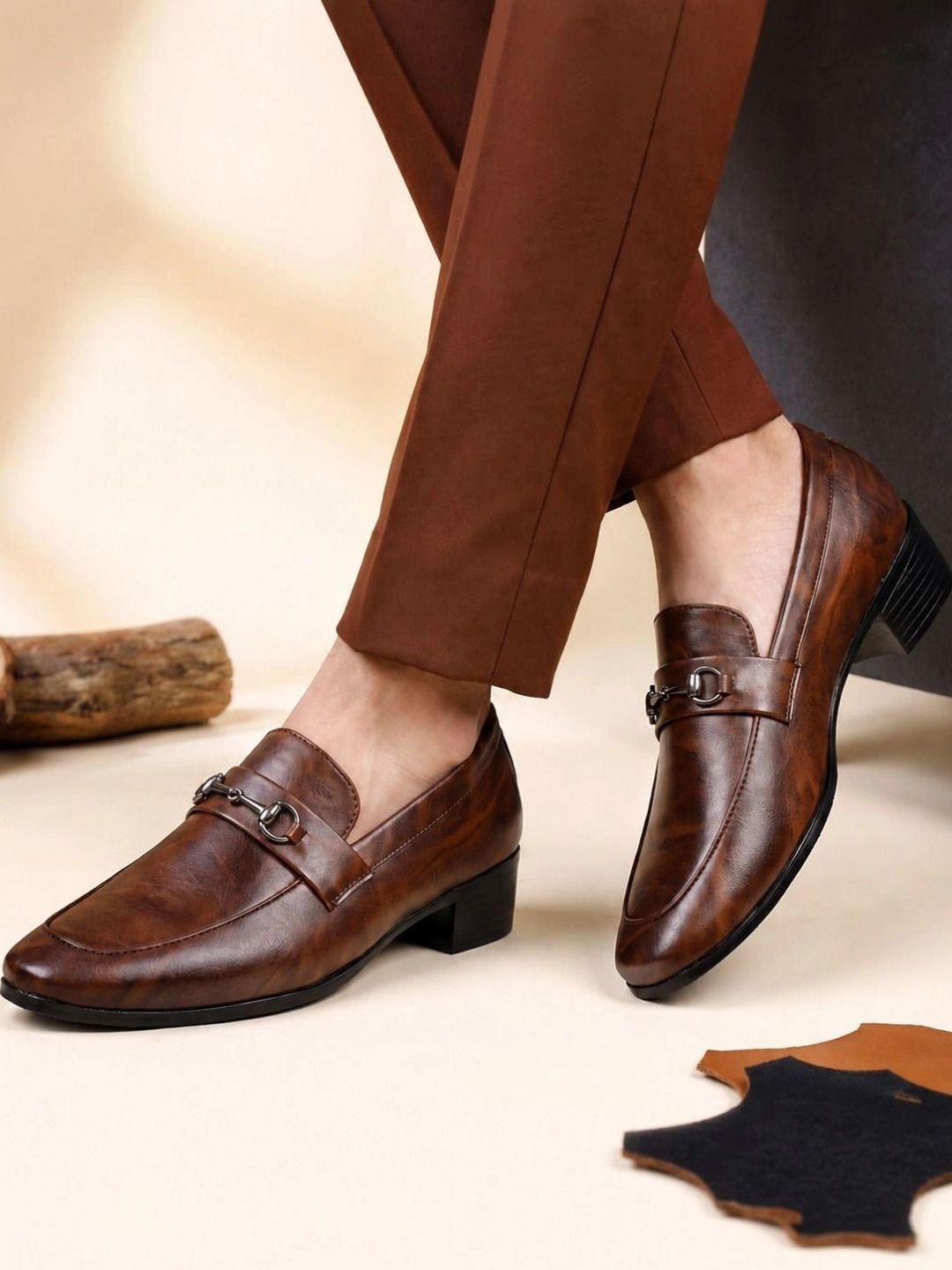 Bxxy Men Pointed Toe Elevator Mocassin Loafers