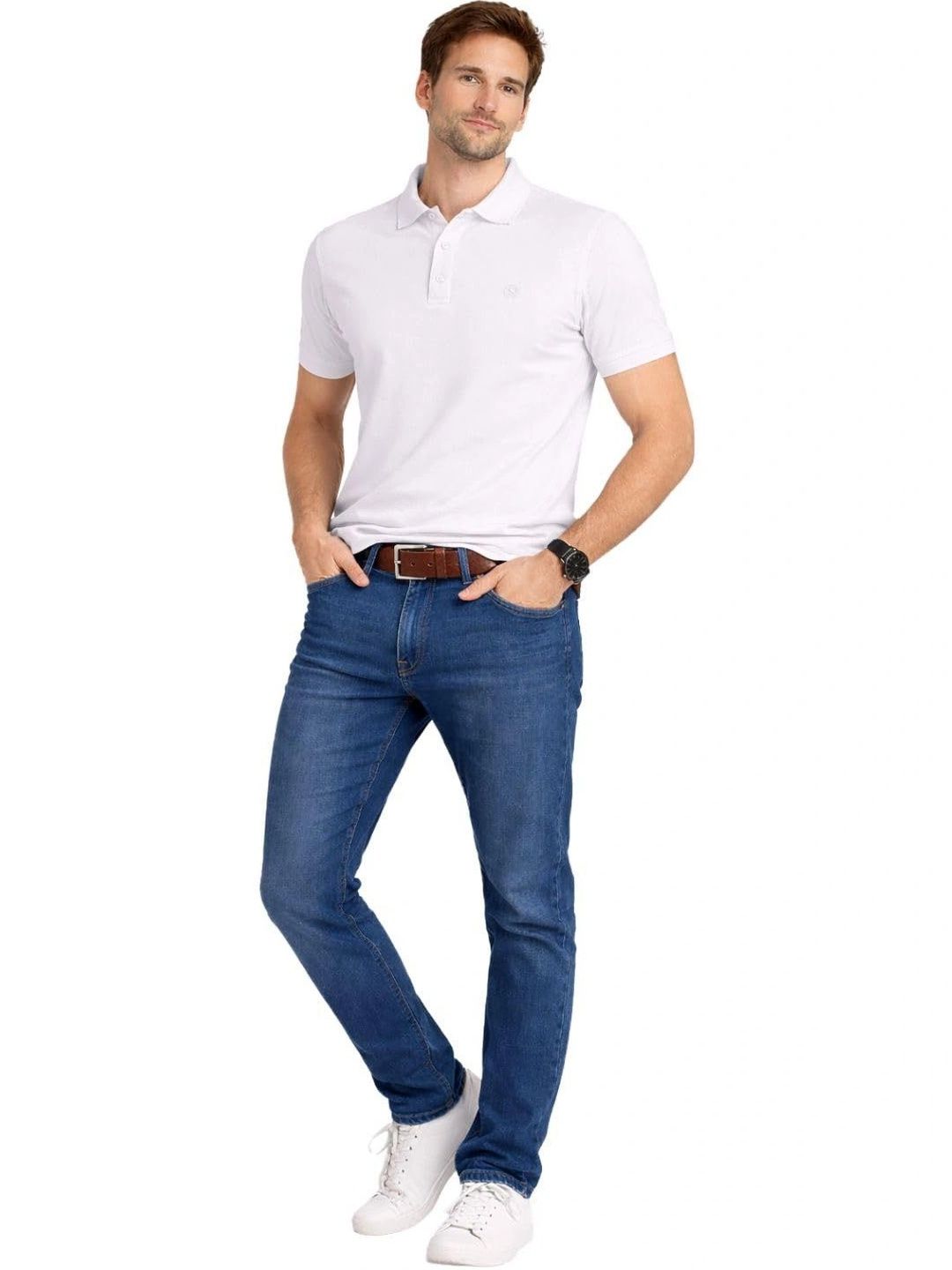 RIVER HILL Men Polo Collar T-shirt
