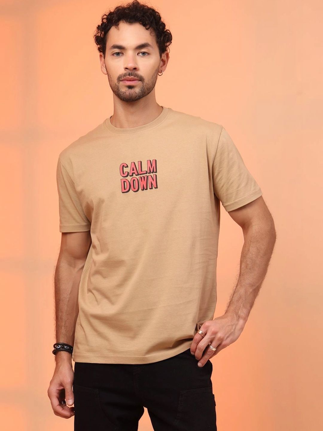 HERE&NOW Men Typography Printed T-shirt