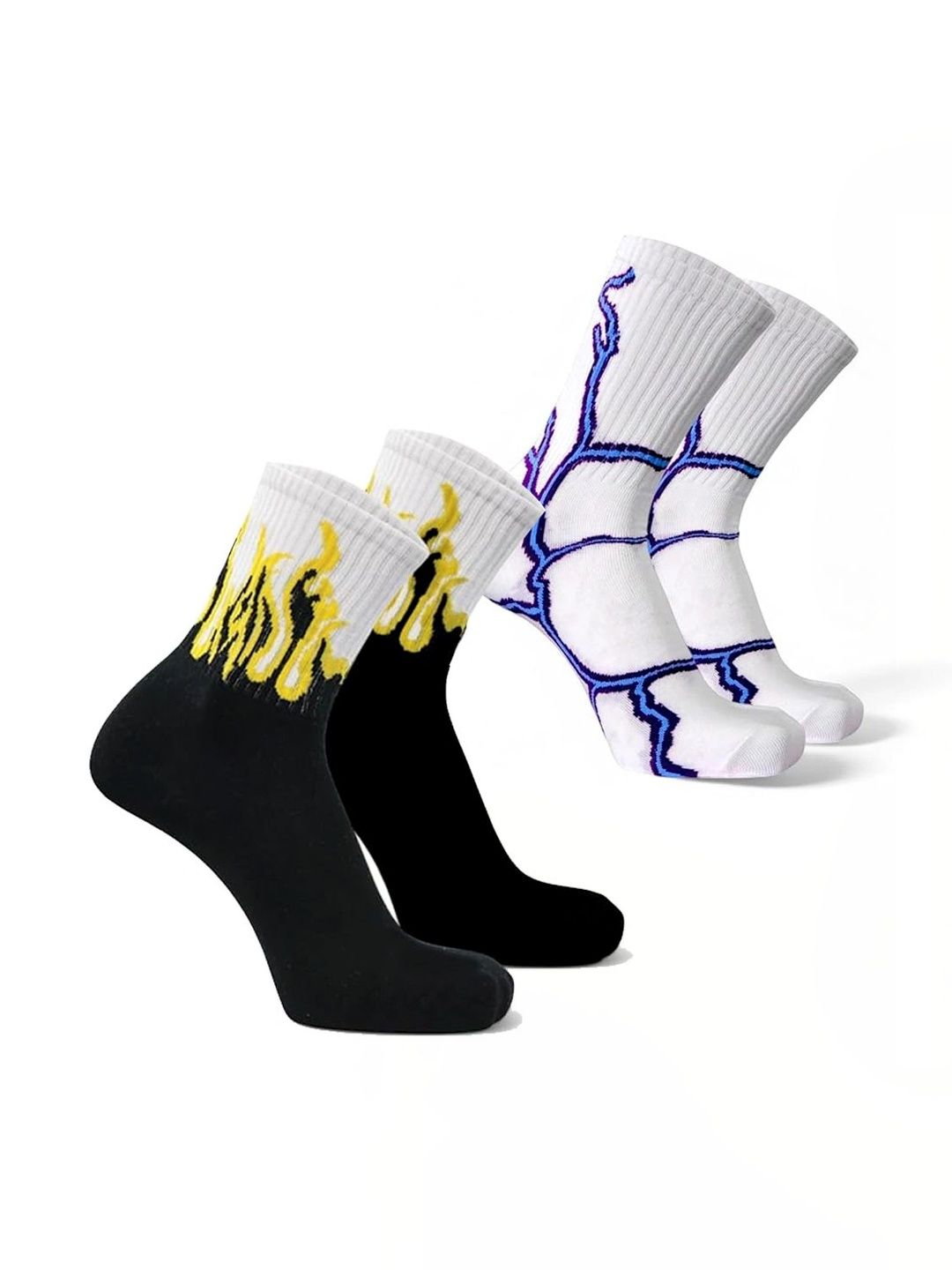 BEAR&BEYOND Men Pack of 2 Cotton Patterned Above Ankle Socks