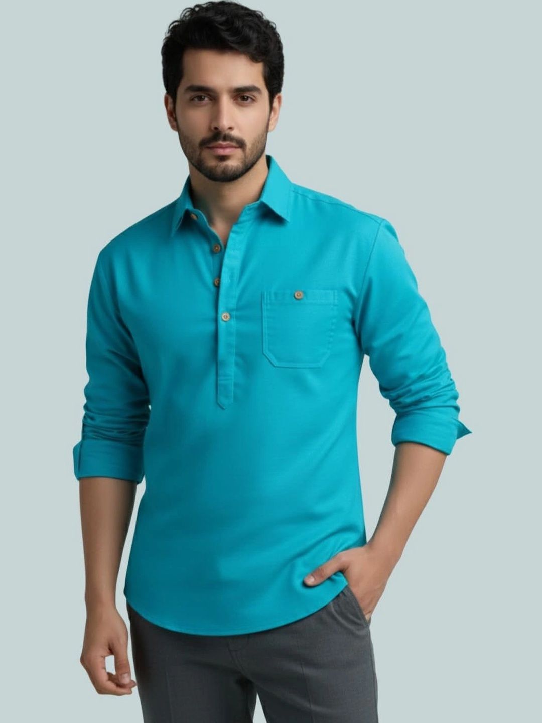 BLUE ROBED Men Kurta