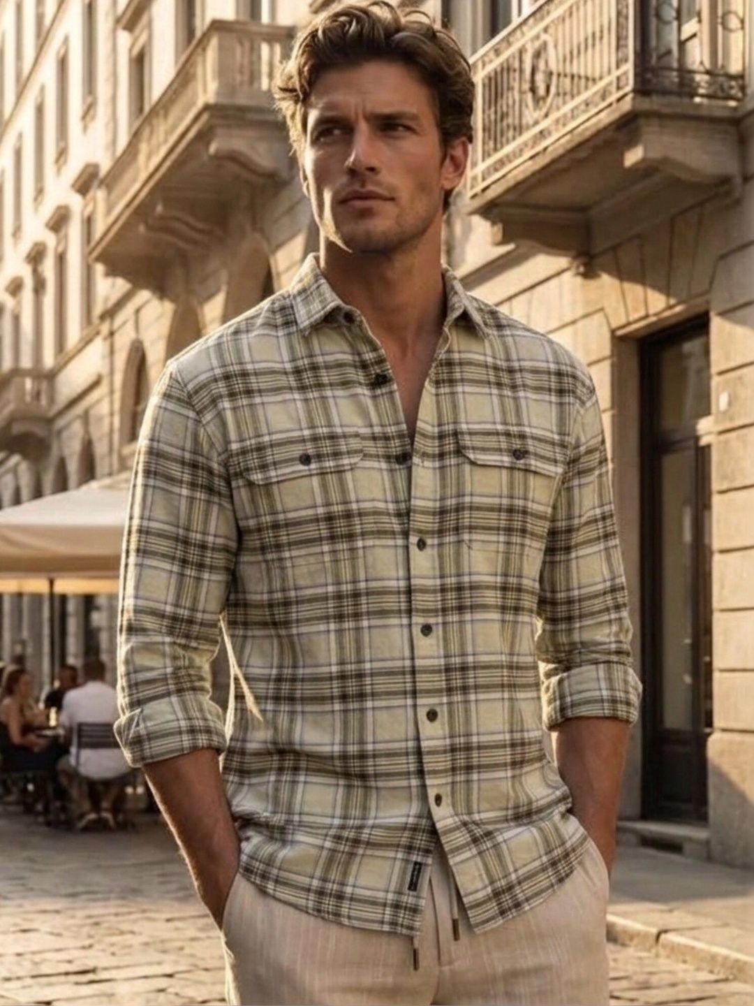 DENNISON Oversized Checked Cuban Collar Shirt