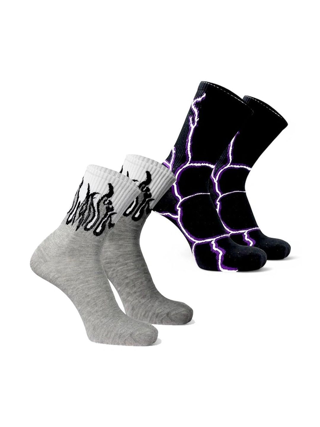 BEAR&BEYOND Men Pack of 2 Cotton Patterned Above Ankle Socks