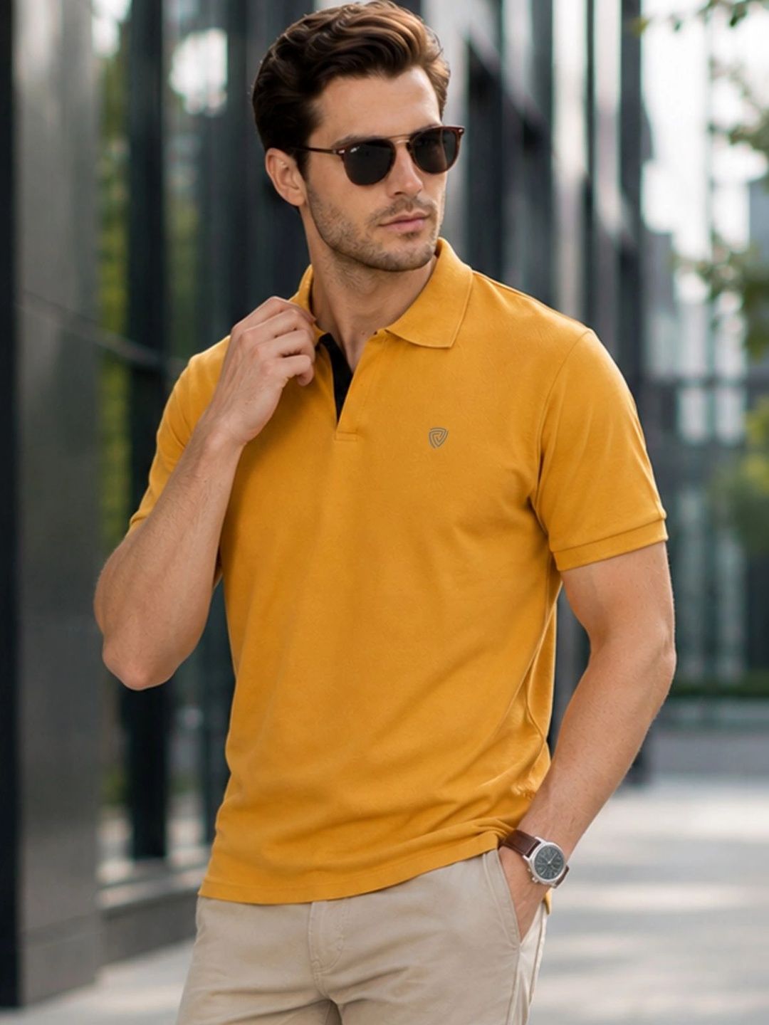 Lux Cozi Polo Collar Cotton T-Shirt