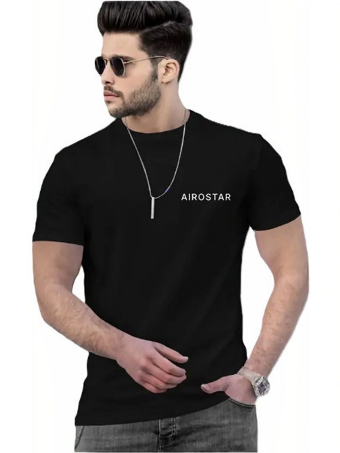 SHREEVASA Men Brand Logo Printed T-shirt