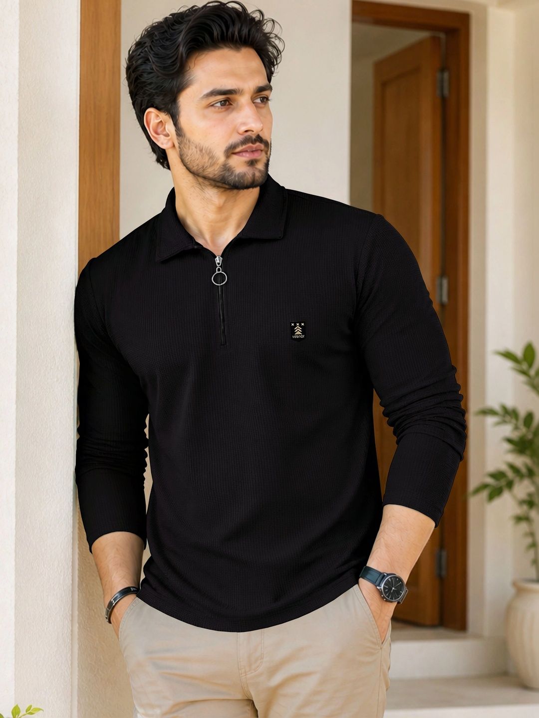 VeBNoR Men Polo Collar T-shirt