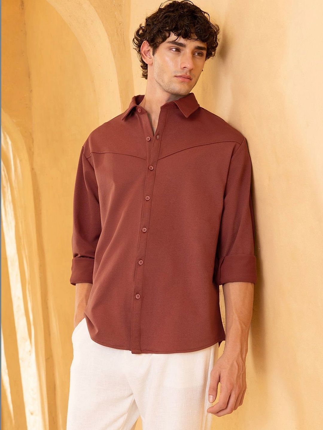 CAHOOT Men's Solid Oversized Fit Shirt