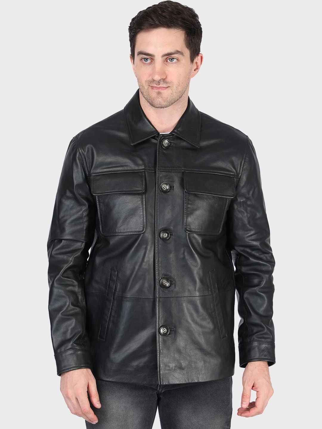 Justanned Men Leather Biker Jacket