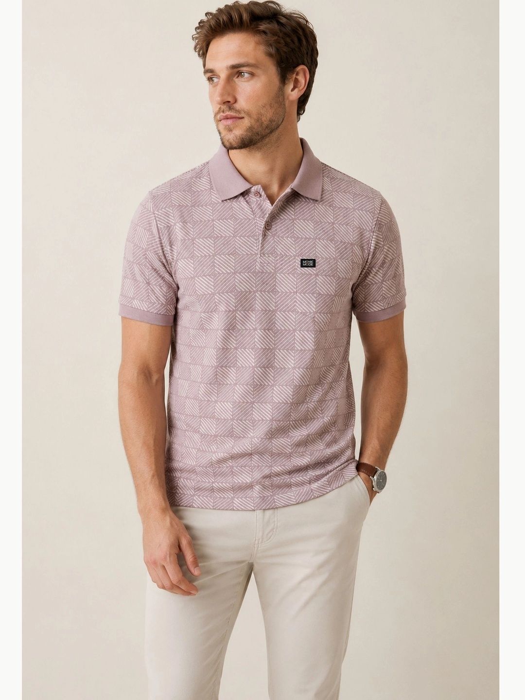 Monk Mode Monk Mode Men Printed Polo Collar T-shirt
