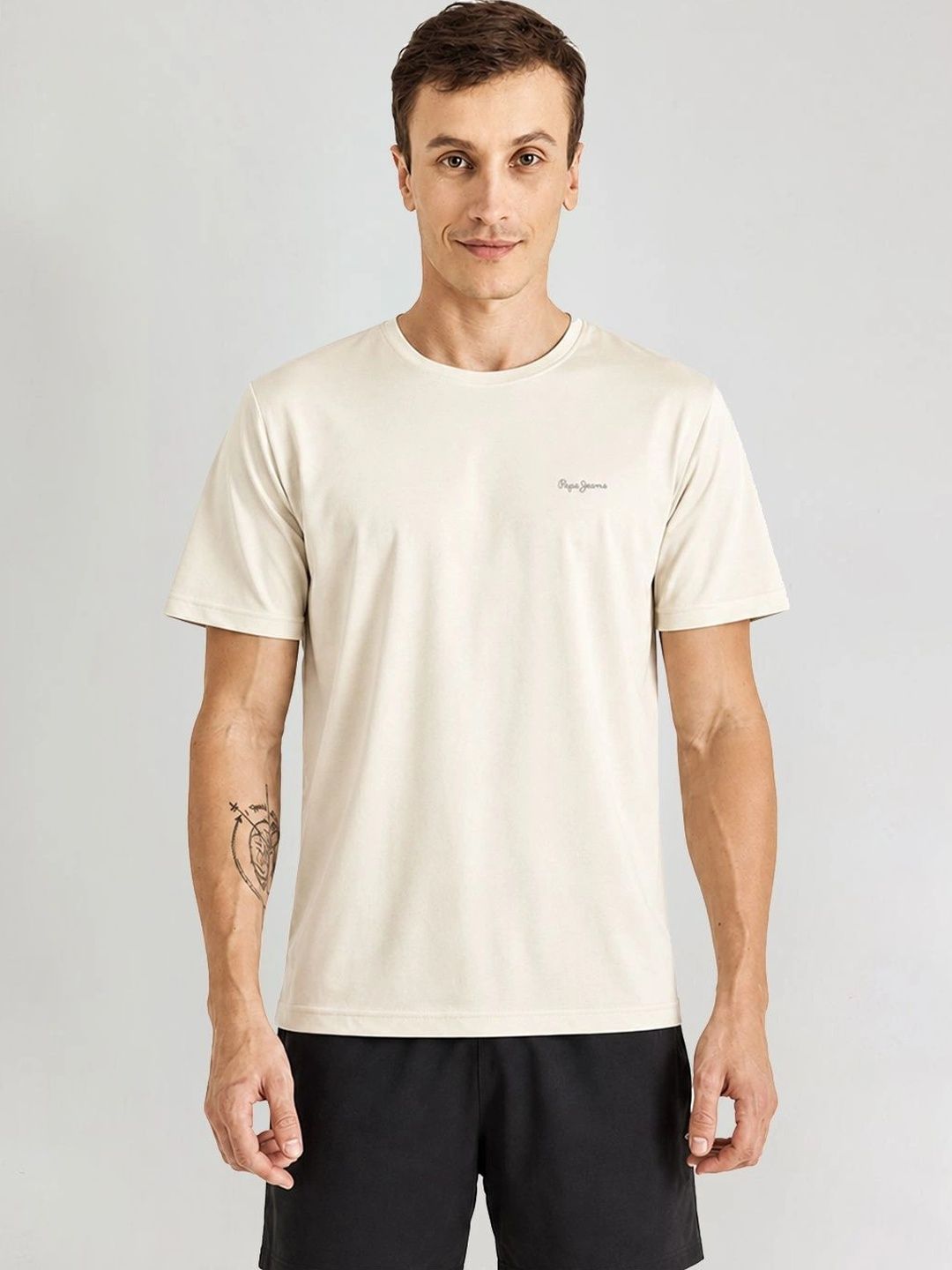 Pepe Jeans Men Brand Logo Printed Round Neck T-shirt