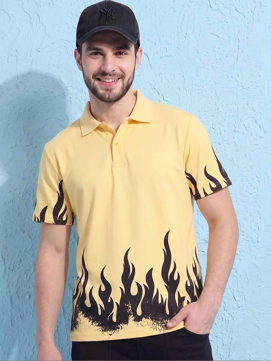 AIN6 Men Printed Polo Collar T-shirt