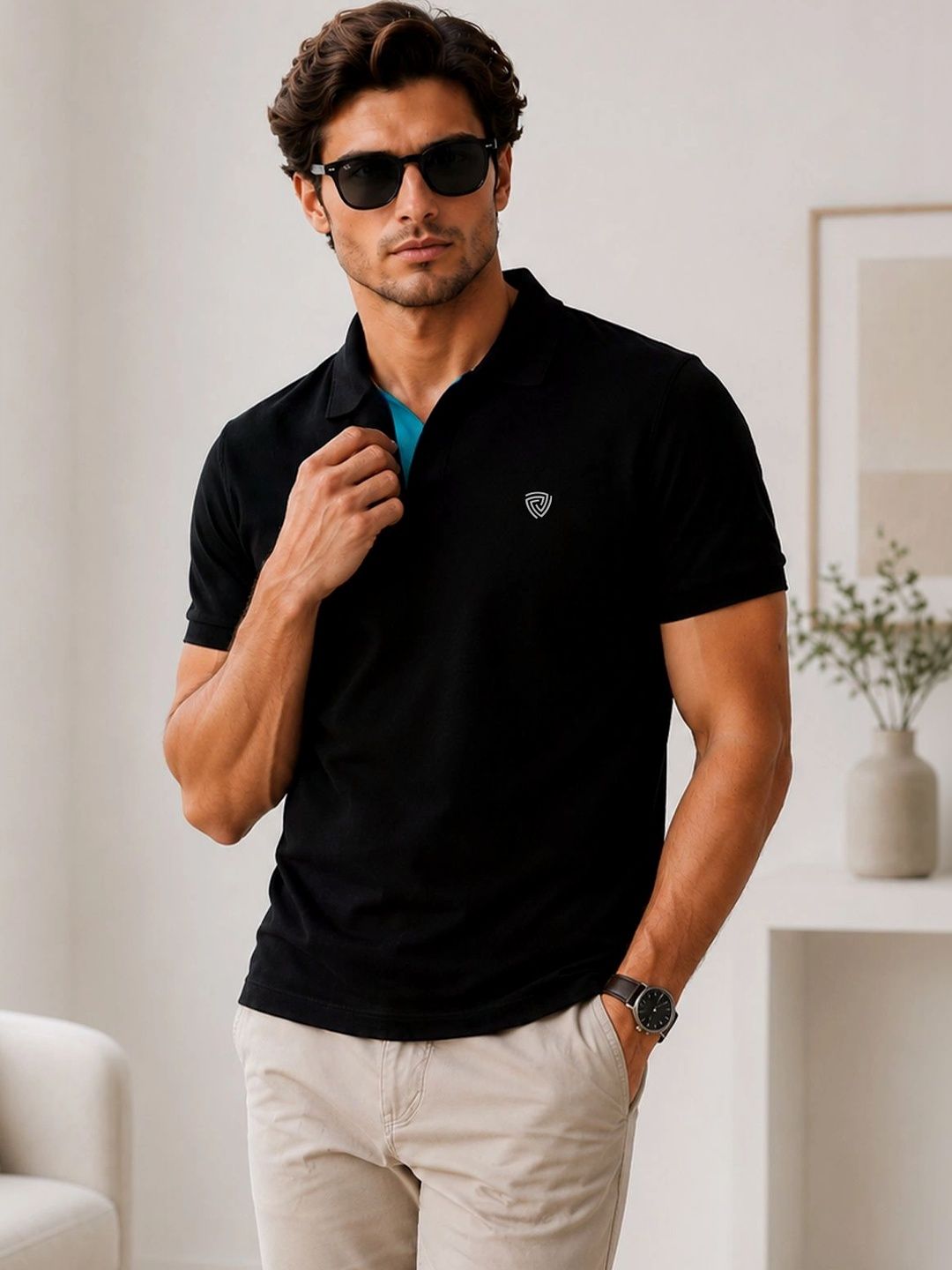 Lux Cozi Polo Collar Cotton T-Shirt