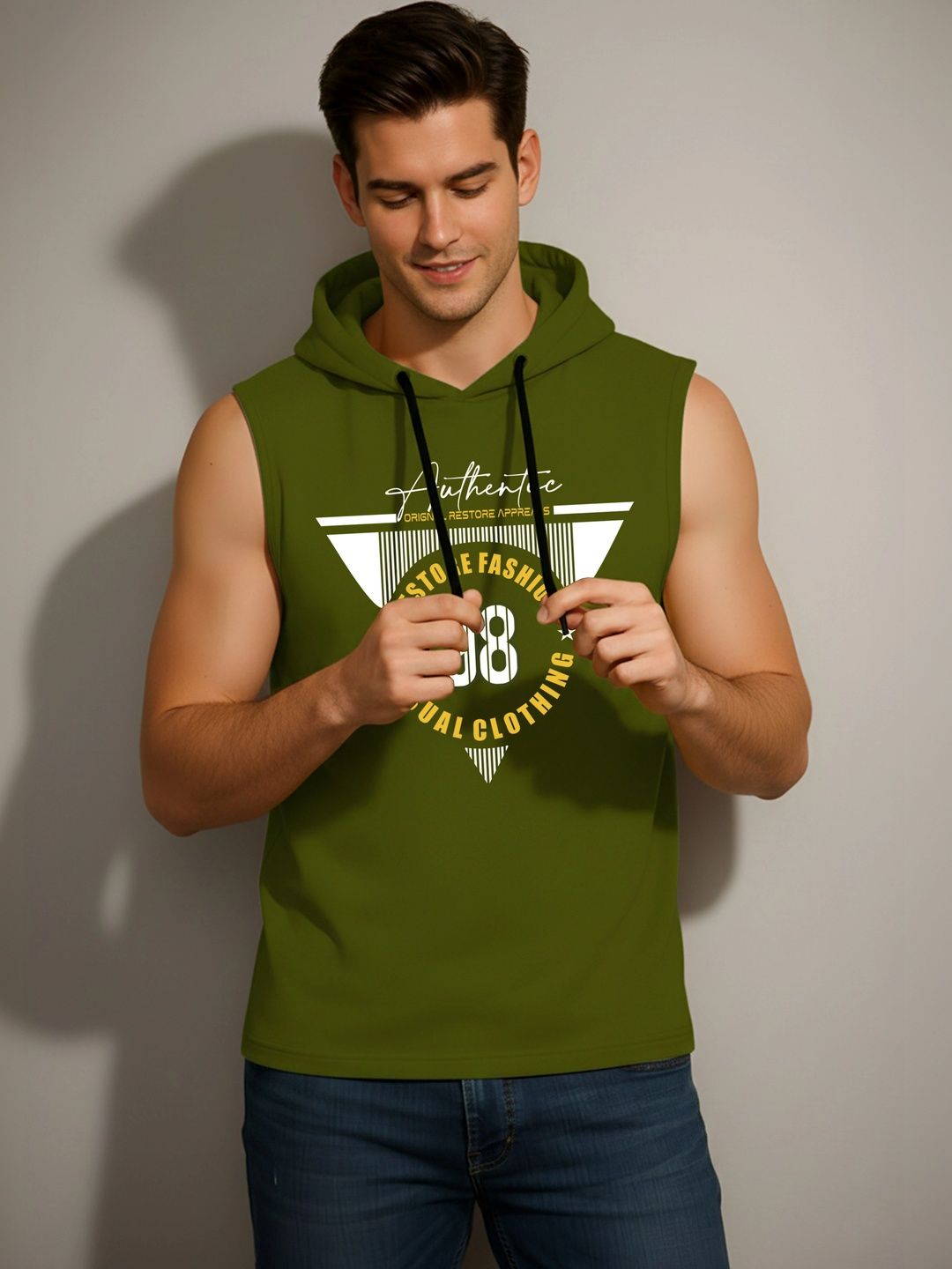 SKY HARBOAR Men Printed Hooded T-shirt