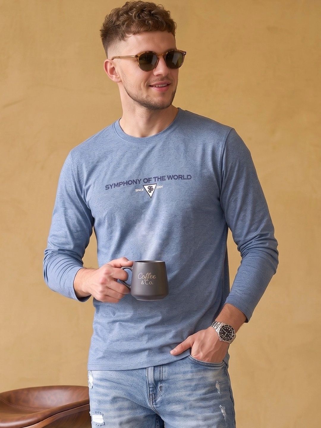 SANDPIPER Men Typography Printed T-shirt