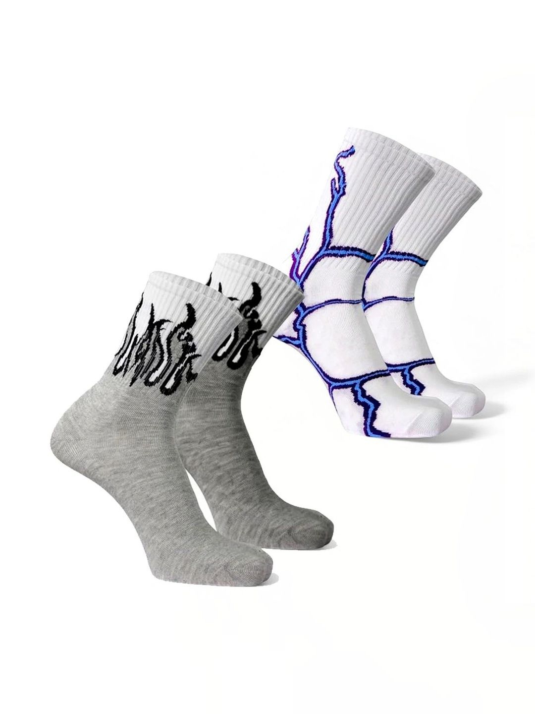BEAR&BEYOND Men Pack of 2 Cotton Patterned Above Ankle Socks