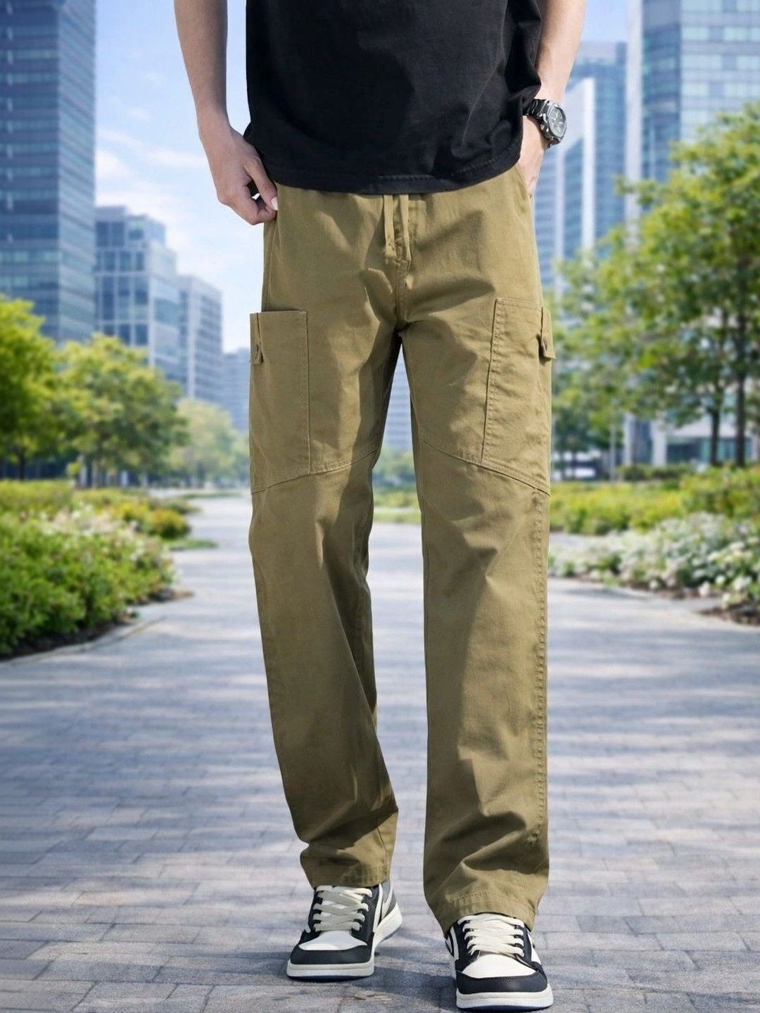 M J Fashion Men Regular Fit Rapid-Dry Cargos