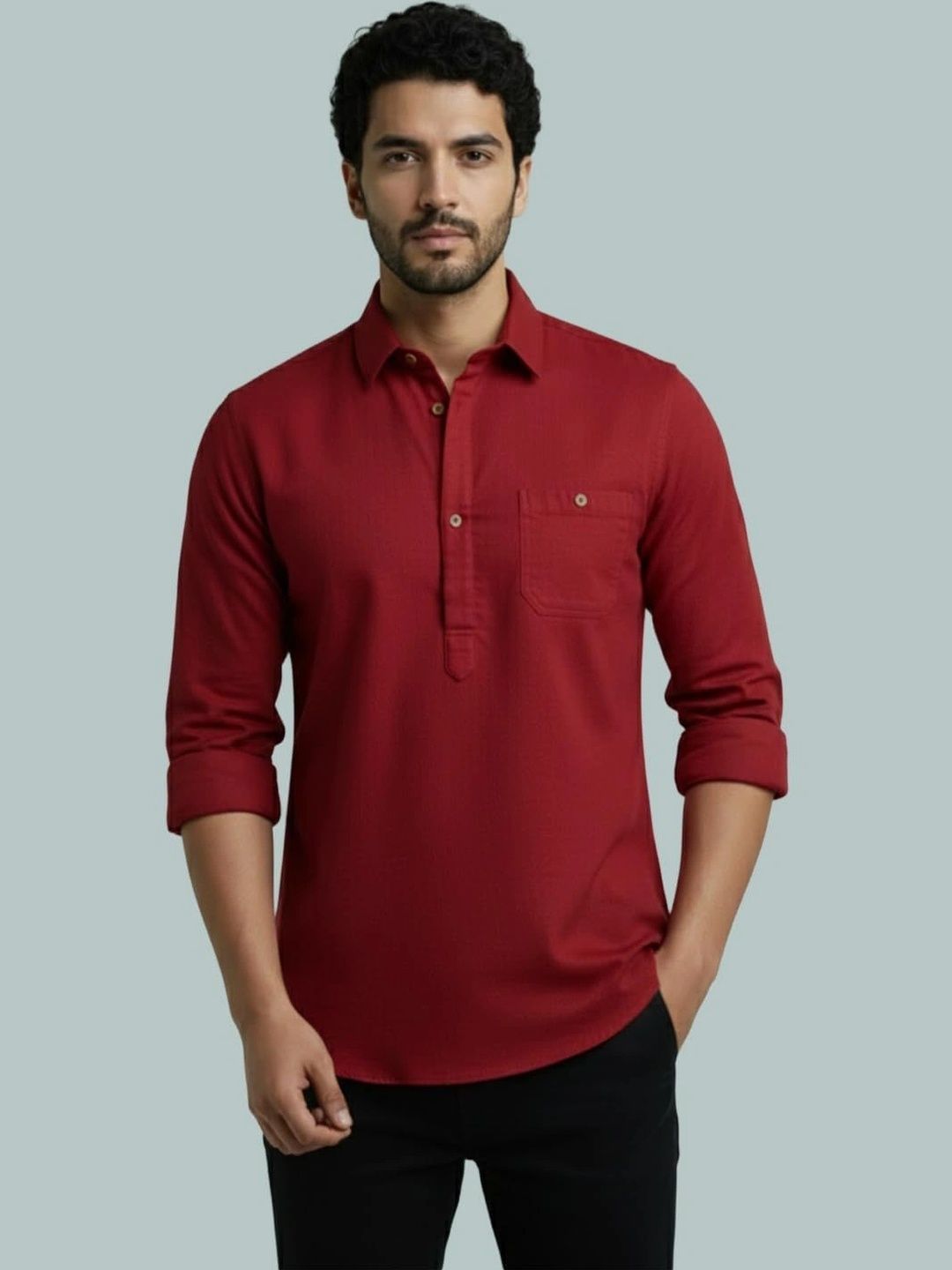 BLUE ROBED Men Kurta