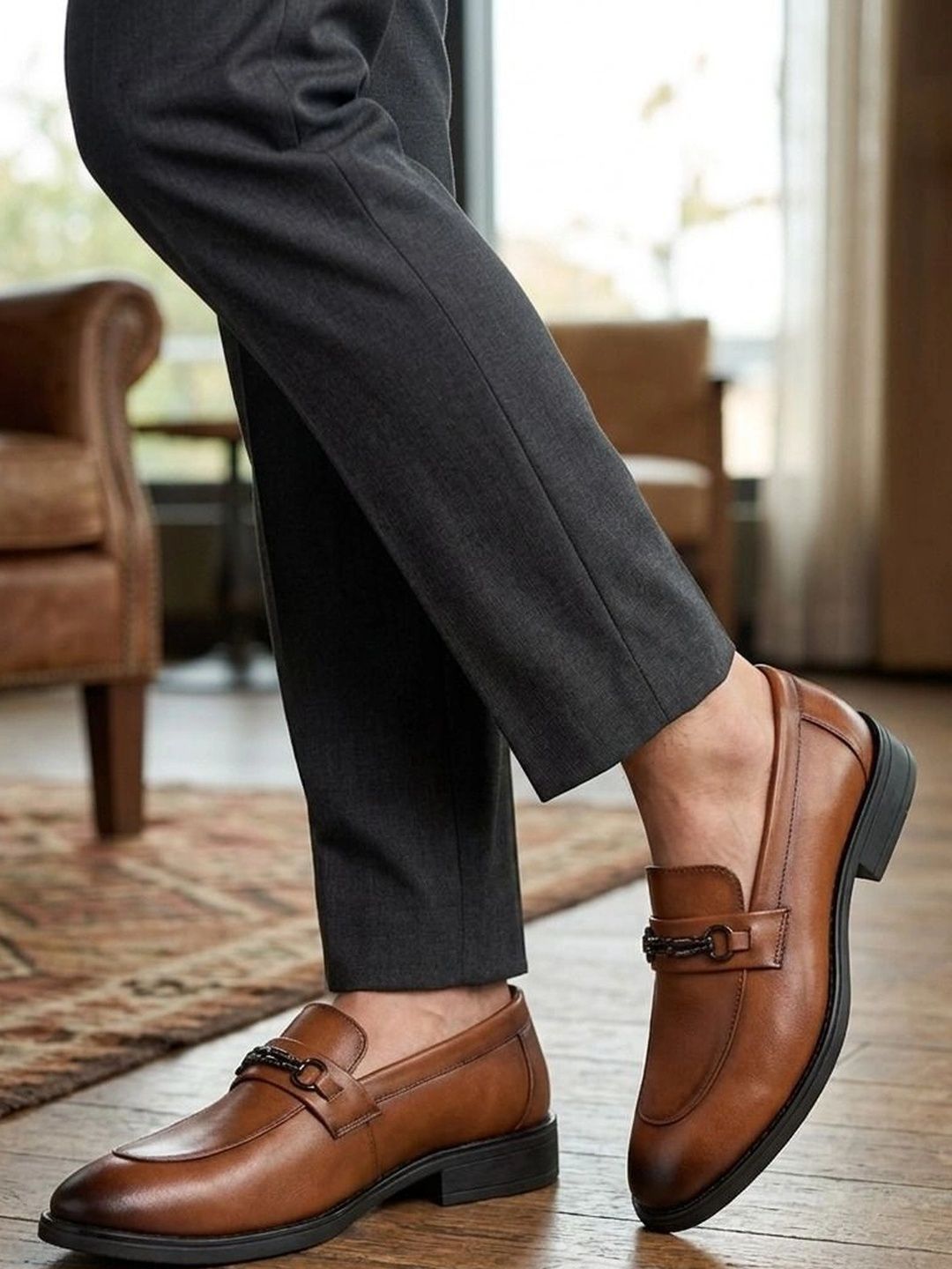 Killer Men PU Round Toe Slip-On Loafers Formal Shoes