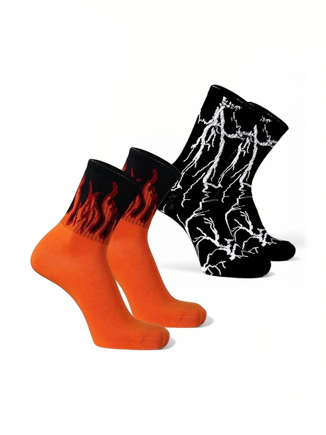 BEAR&BEYOND Men Pack of 2 Cotton Patterned Above Ankle Socks