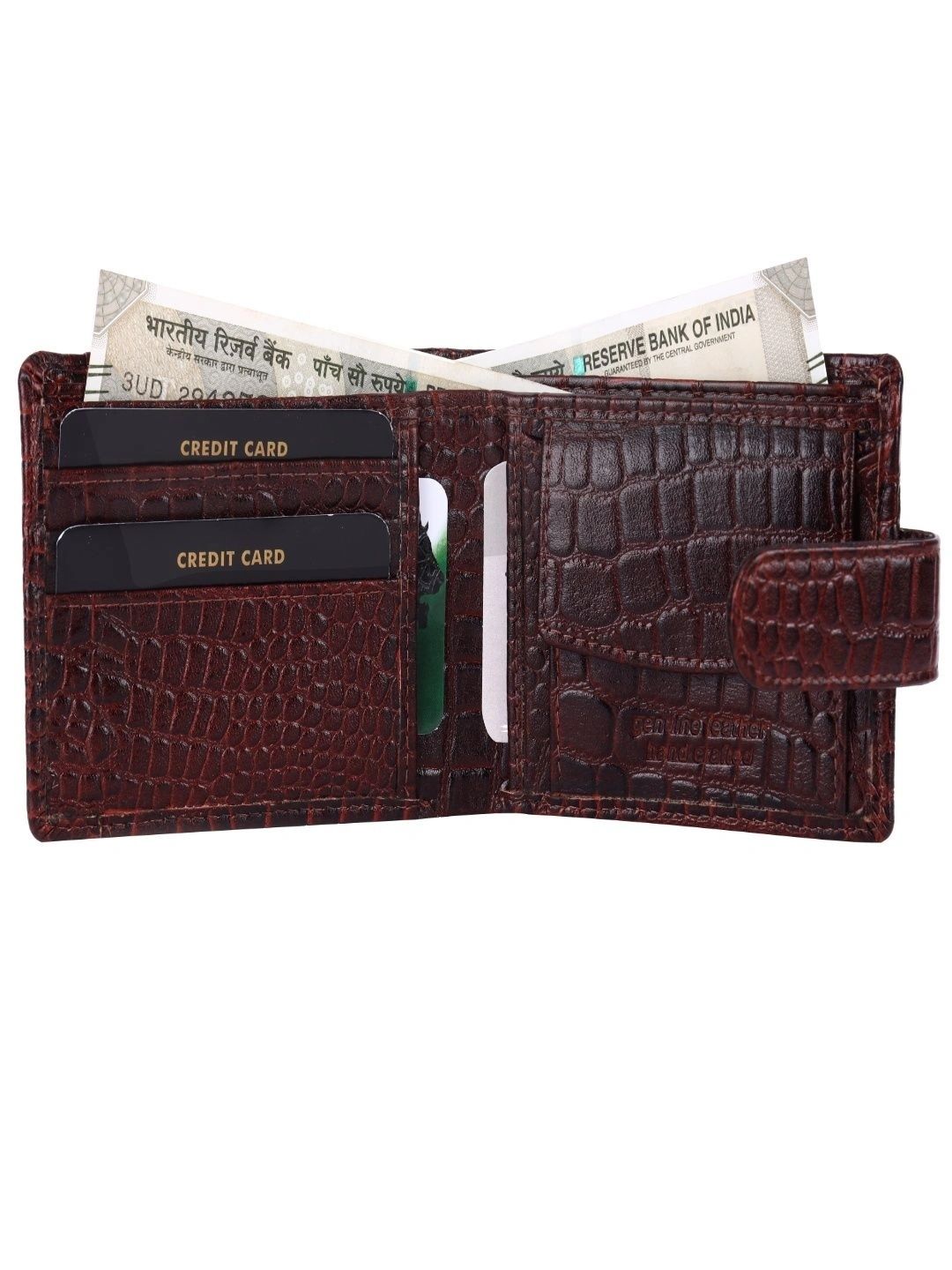 PINATO Men Textured Leather Two Fold Wallet