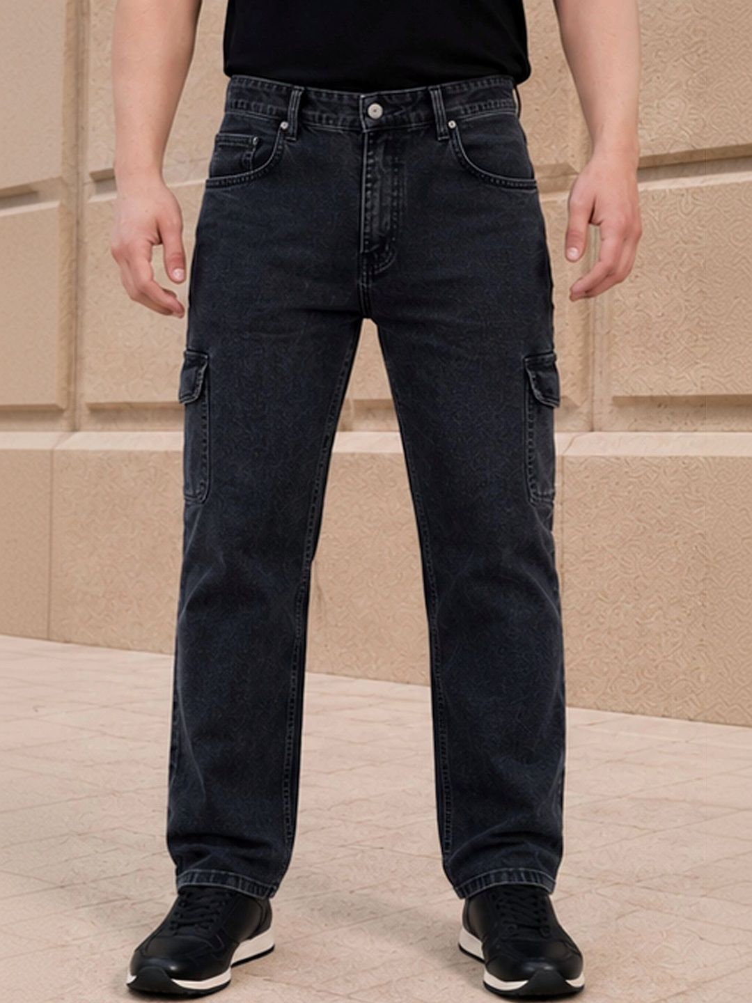 R.Code by The Roadster Life Co. Men Classic Relaxed Fit Mid-Rise Stretchable Jeans
