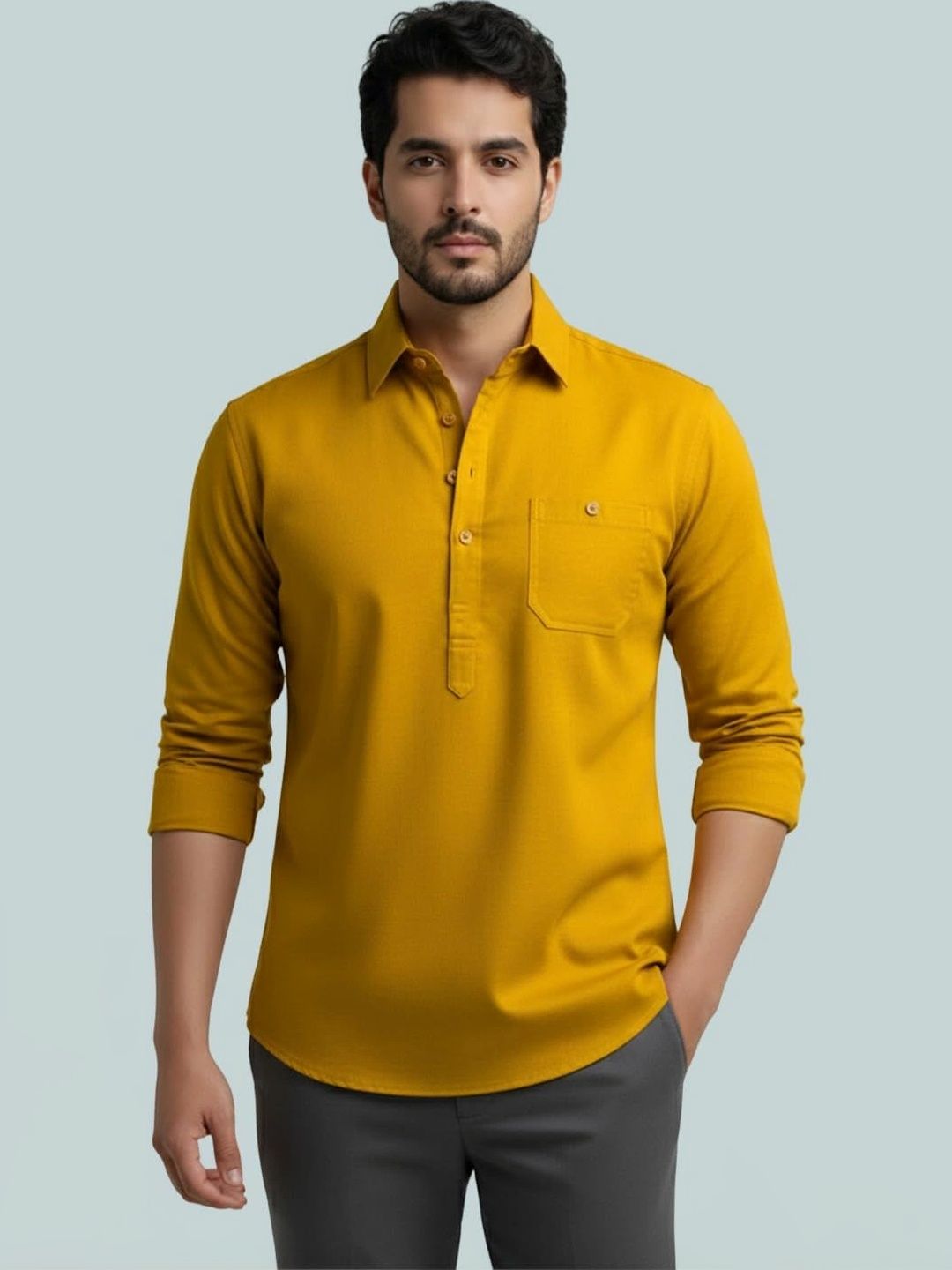 BLUE ROBED Men Kurta
