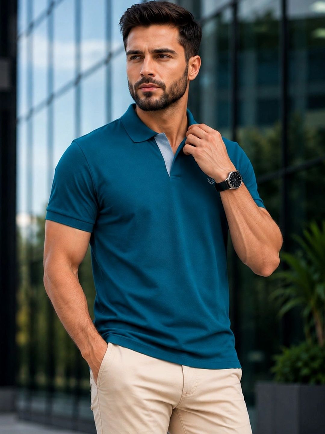 Lux Cozi Polo Collar Cotton T-Shirt