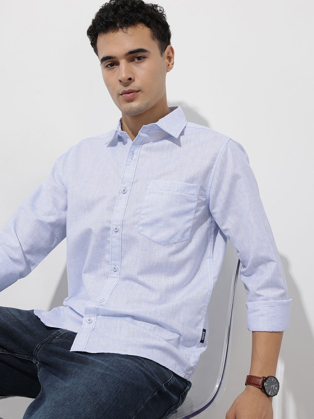 The Roadster Life Co. Cotton Linen Casual Shirt