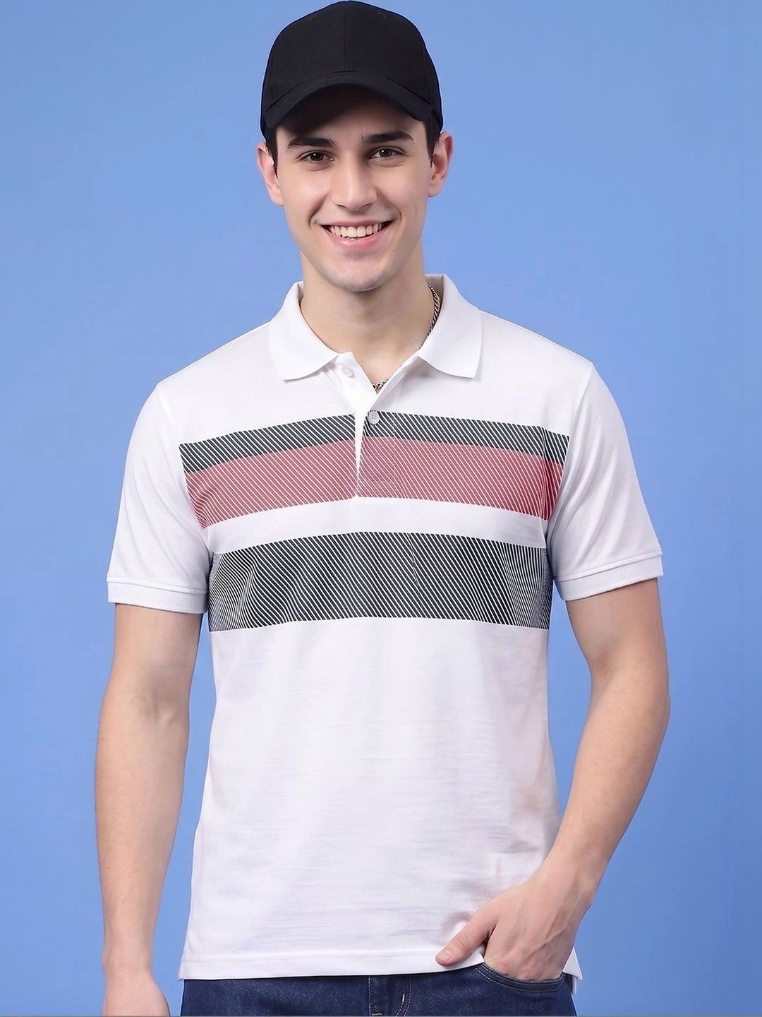 AIN6 Men Printed Polo Collar T-shirt
