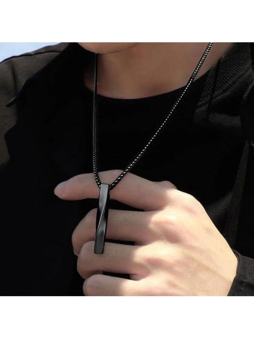 SALTY Collier Black Neck Chain for Men & Boys